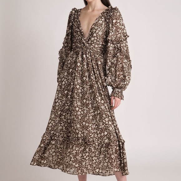 SABINA MUSÁYEV LEGEND DRESS BROWN - S - Picture 1 of 7